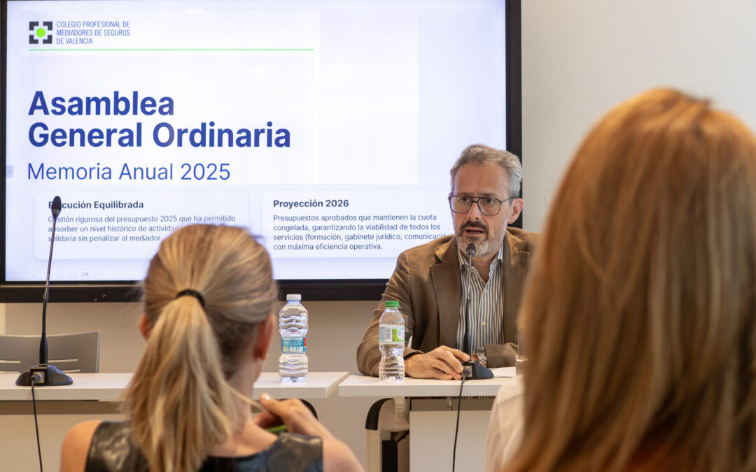 La Asamblea General del Colegio de Mediadores de Seguros de Valencia aprueba por unanimidad las cuentas de 2025 y el presupuesto para 2026